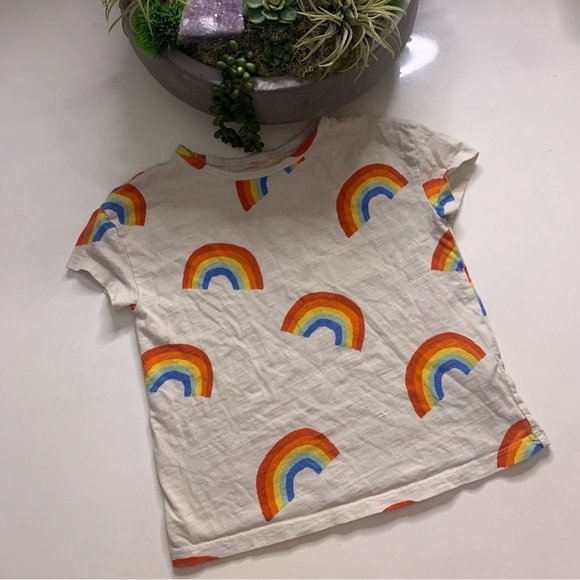 NADADELAZOS Rainbows Print short sleeve kids T-Shirt in Ivory 4 years tee - Picture 9 of 9